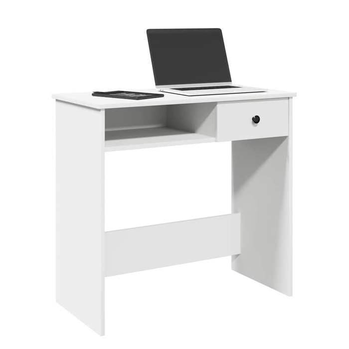 VidaXL White Desk 80x40x75 Cm Engineered Wood, Computer Desk, Standing Desk, Desk with Storage, Study Desk 860472