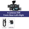 1080P Quad Dash Cam, 4-Channel 4-Screen Display, WiFi, Phone Sync, Rear View, Night Vision, Wide Angle
