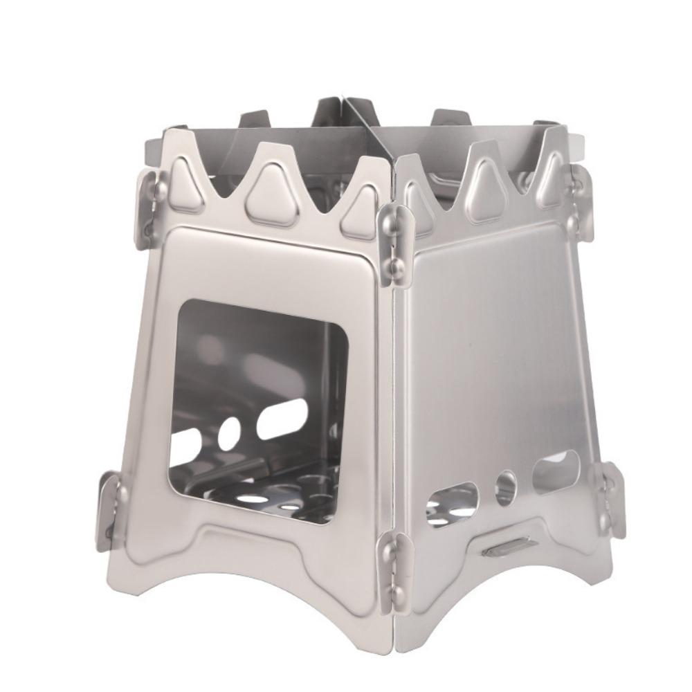 Stainless Steel Folding Cooking Stove Portable Firewood Stove Picnic Stove  Camping Travel серебряный