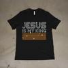 Jesus Is My King Shirt Rhinestone Look Christian Faith Graphic Tee Religious Gif