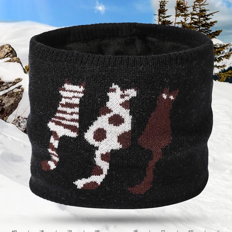

Cartoon Animal Print Kids Winter Plush Knitted Neck Warmer One Size
