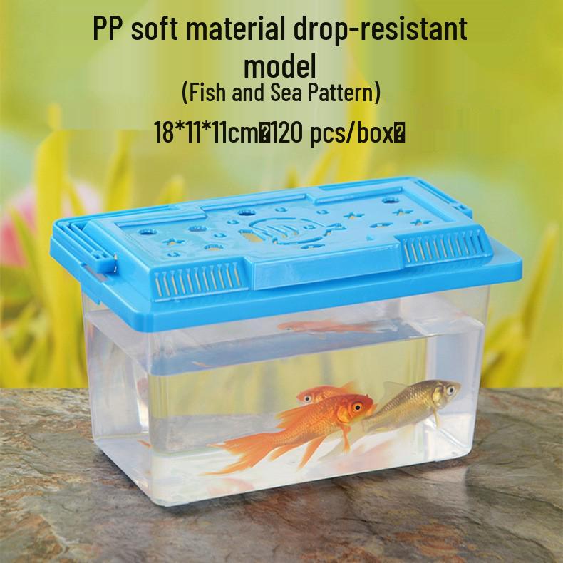 Clear Plastic Fish Tank with Sunning Platform - Available in Large, Medium, Small; Perfect for Goldfish or Turtles.