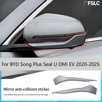 For BYD Song Plus Seal U DMi EV -2025 Rearview Mirror Anti-Collision Strip Anti-Scratch Protective Decor Strips 2Pcs