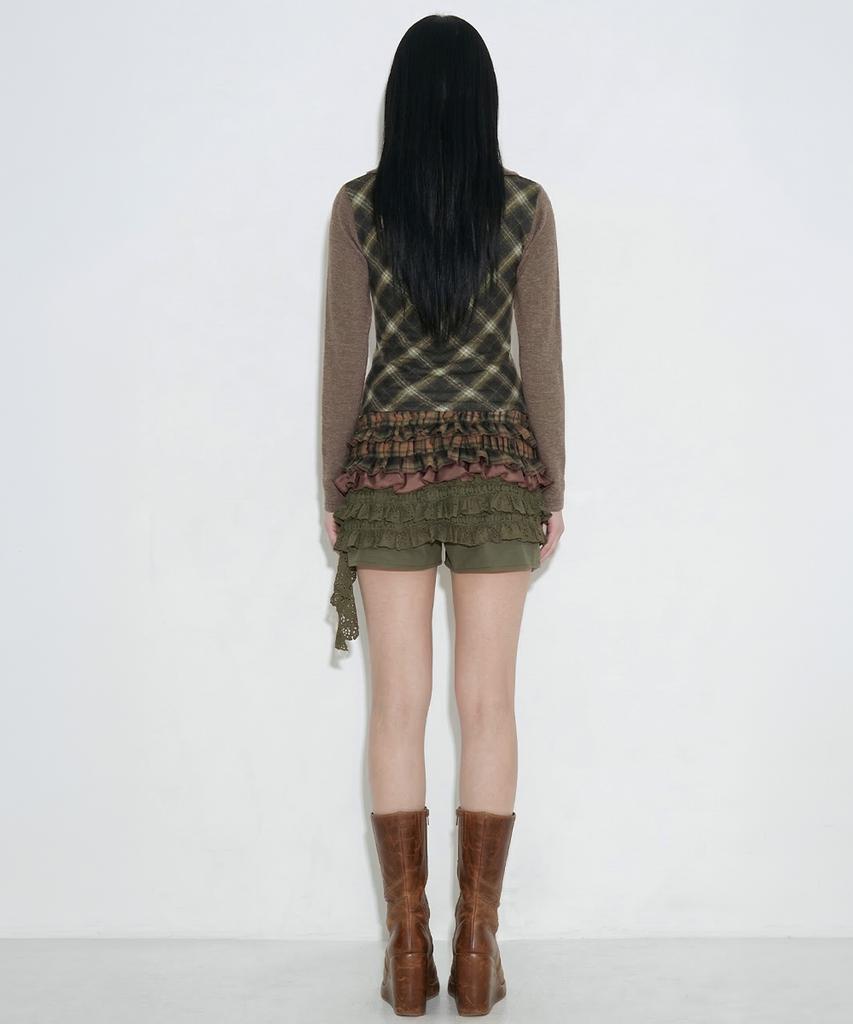 SETSETSET Tattered Skirt Pants