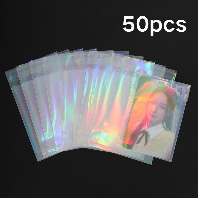 50pcs ins Card Sleeves 65x90mm Macaron Color Holder For Holo Postcards Top Load Film Photocard Game Cards Protector Storage Bag