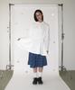 RONRON Ruched Hooded String Dress White