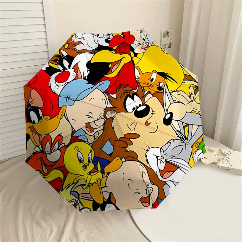 

1PC Warner cartoon characters Automatic Open/Close Umbrella with Windproof, 22-Rib Sturdy Canopy, Durable Ribs1239A