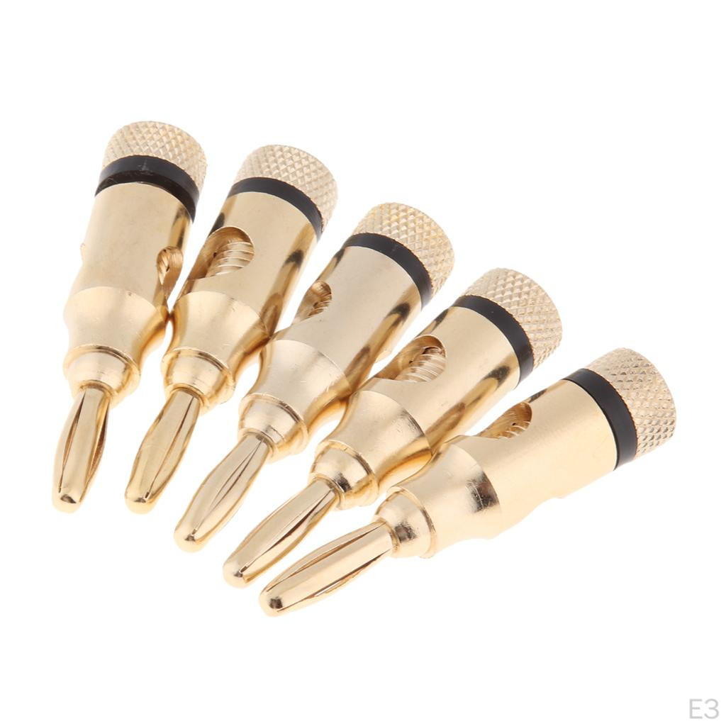 5Pcs 4mm Banana Audio Speaker Wire Cable Open Screw Connector