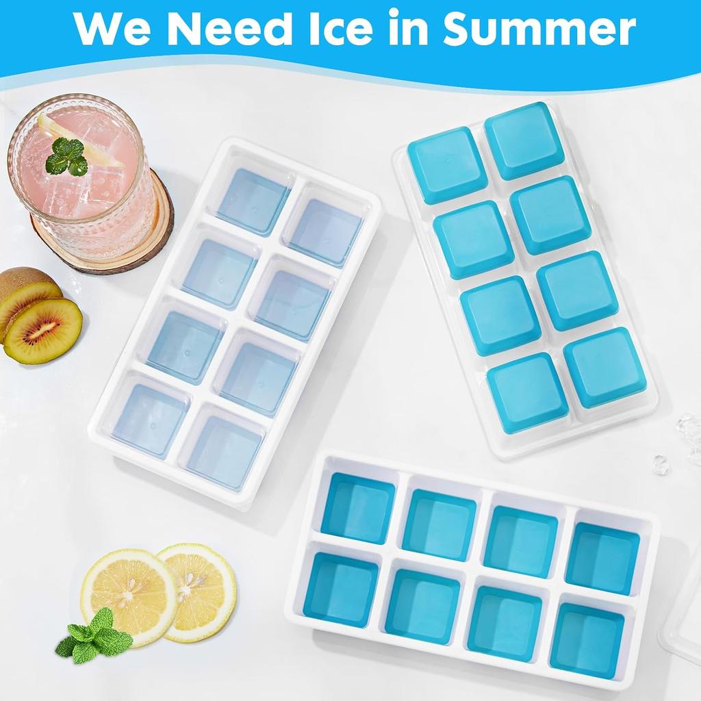 Silicone Ice Cube Trays,Square Big Silicone Ice Cube Moulds Set for Freezer Container,Reusable BPA Free Ice Cube Molds Maker for Whiskey