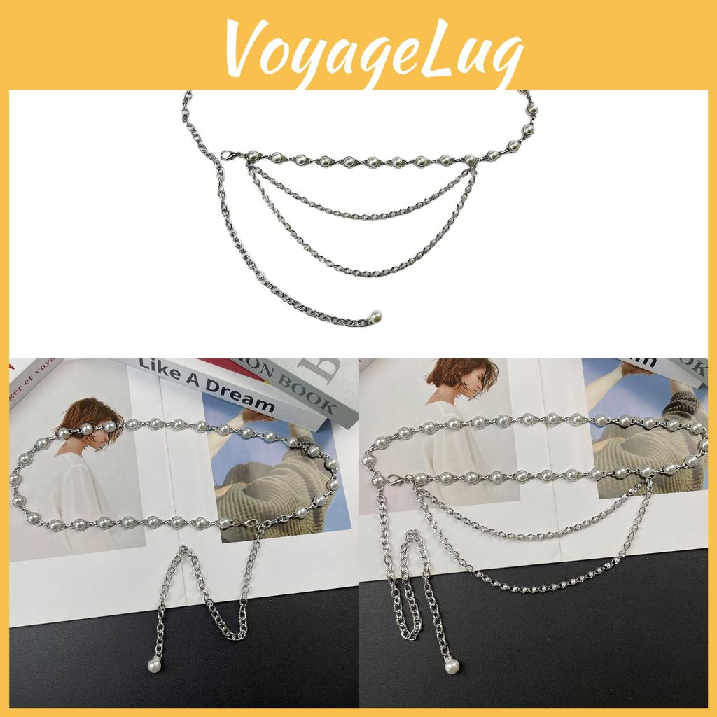 French Pearl Waist Chain For Women Metal Chain Belt Elegant Fashion Accessory Gift For Young Adults