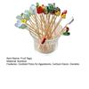 100PCS Disposable Cocktails Picks, Natural Bamboo Stick, with Beach Fruits Palm Trees Decoration, Fruit Picks for Parties And Picnic Plating