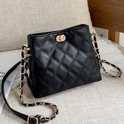Hochwertige kleine Tasche Damen Neu Trendig Frühling und Sommer Mode Umhängetasche Vielseitig Ins Ausländischer Stil Rautenmuster Ketten Tasche