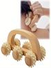 1 Stk. Massage-Holzroller, Manueller Holz-Massagegerät, Holz-Rückenmassage-Roller für Nacken, Bein, Rücken, Tiefengewebe-Muskelmassage