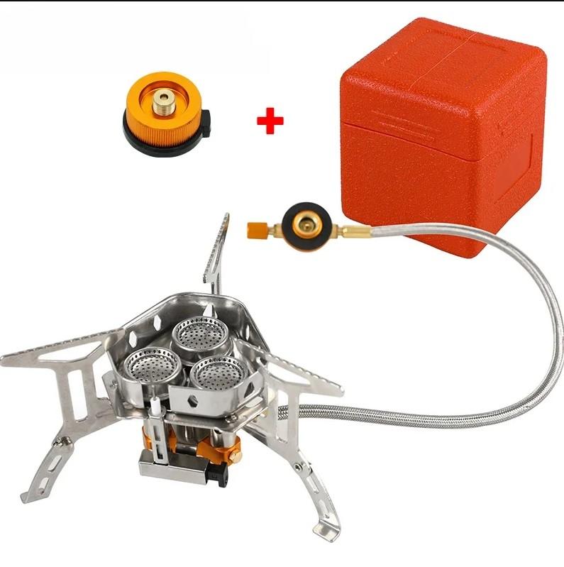 Portable Mini Square Stove Gas Stove Folding Card Stove Outdoor Cooking Utensils Barbecue Foldable Windproof Square Stove
