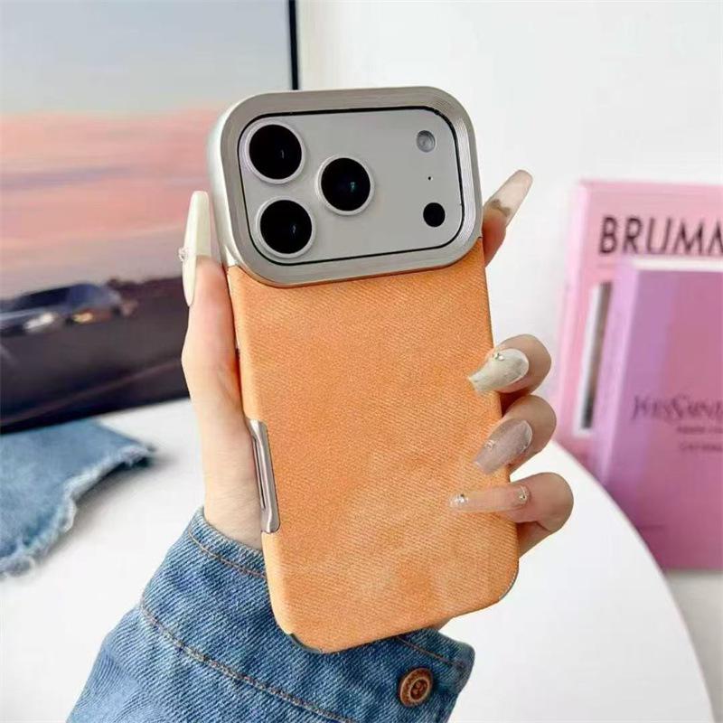 Electroplated Denim Texture iPhone 17 Pro Case, Full Coverage for Apple 16 Pro, 14 Pro, and 15 Pro Retro.