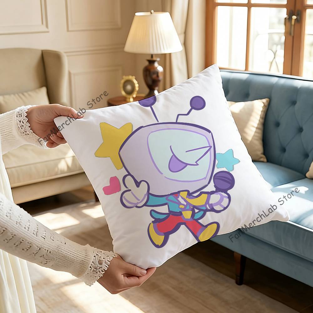 Game DDeltarune TTenna Pillow Covers Cartoon Sofa Decorative Home Doublesided Printing Short Plush Cute Cushion Cover