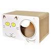 Corrugated Cardboard Cat Scratching Box and Nest - Large, No Shedding, Free Mint