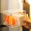 Transparent Acrylic Beauty Egg Cotton Swab Box Portable Cosmetics Container Jewelry Organizer Makeup Medicine Cotton Pad Case
