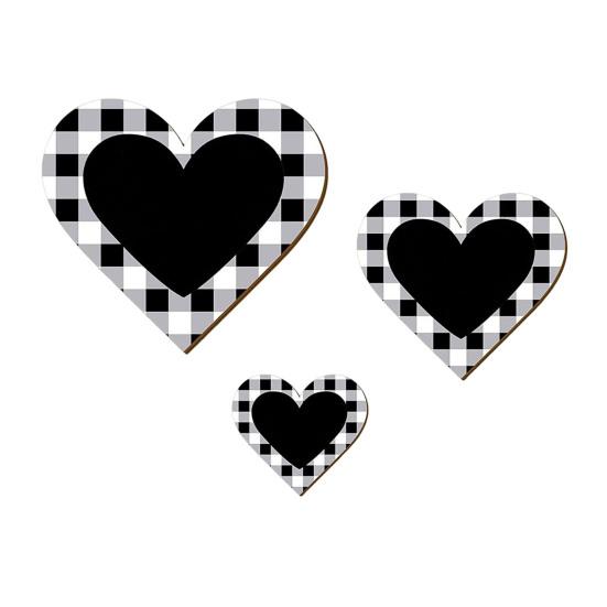 

3 Pcs Wooden Heart Wall Decor Vintage Heart Shaped Wall Sign Rustic Hanging Love Plaque for Kitchen Bedroom Bathroom Living Room Farmhouse Decor M
