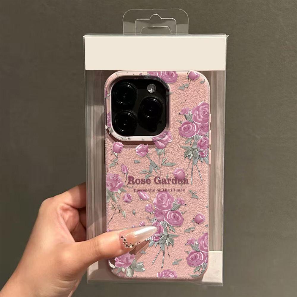 Soft Floral Pattern Phone Case For Iphone 17 17E 16E 13 Plus 15 Pro Max 14 16 11 12 Reinforced Corner Anti-Drop Shell Coque