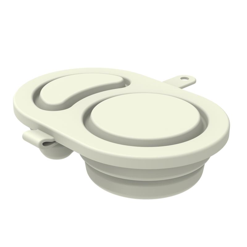 Reusable Snackle Box Containers Silicone Snack Containers With Lids Foldable Double Compartment Condiment Bowls Kitchen Gadgets