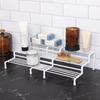 3-Tier Expandable Spice Rack Adjustable Storage Organizer Steel Durable Non-Slip Feet Multi-Purpose Wire Rack Kitchen Craft