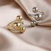New Temperament Multi-layer Irregular Geometry  Sliver Color Smooth Planet Stainless Steel Open Rings for Women Designer Jewelry