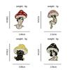 Colorful Creative Mushroom Man Cartoon Brooch – Metal Badge Accessory for Bags and Clothing