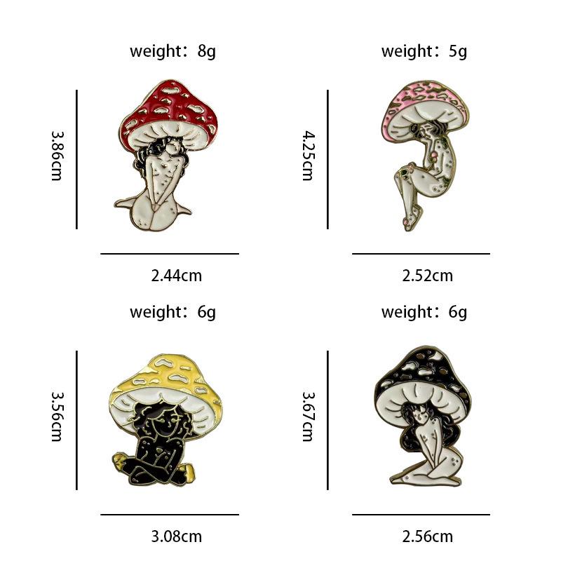 Colorful Creative Mushroom Man Cartoon Brooch – Metal Badge Accessory for Bags and Clothing