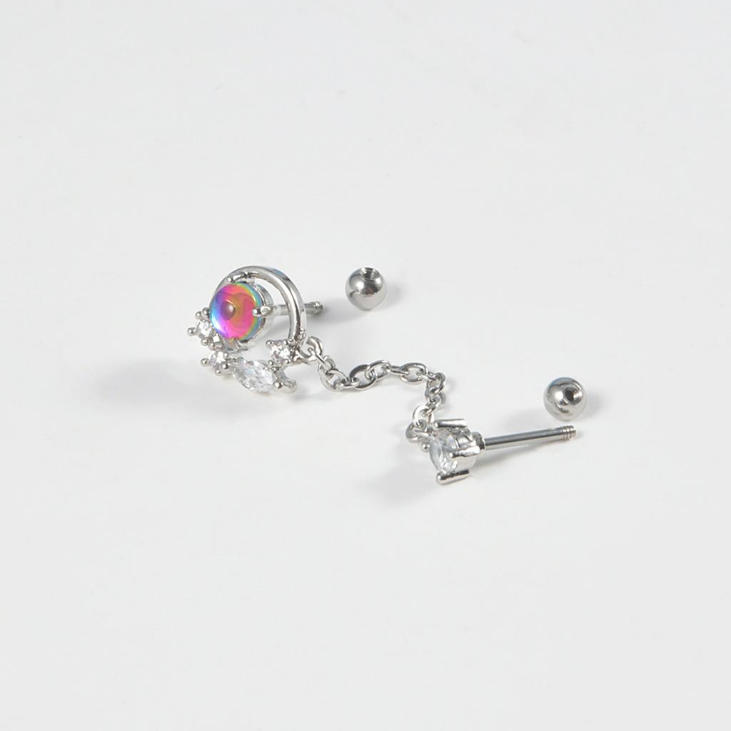 Stainless Steel Ear Ring Tragus Helix Ear Lobe Stud Flower/Moon/Star Women Girls Drop Earring Fashion Ear Accessory