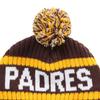 '47brand '47BRAND MLB Pom-Pom Knit Hat, Cuff Knit, SD Brown, Free Size, 47A-CFKN-B-BERNG21ACE-BW