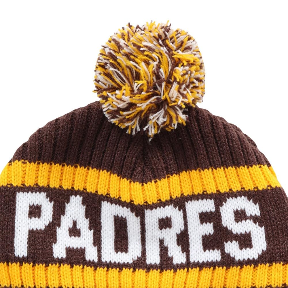 '47brand '47BRAND MLB Pom-Pom Knit Hat, Cuff Knit, SD Brown, Free Size, 47A-CFKN-B-BERNG21ACE-BW
