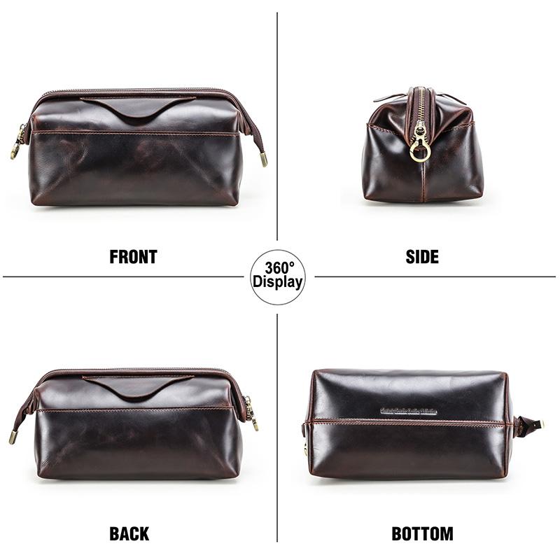 CONTACTS Genuine Leather Data Storage Bag Digital Accessories Storage Cable Phone Travel Cable Organizer