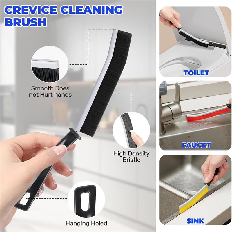 ABJI-Crevice Cleaning Brush Set Stiff Bristle Crevice Cleaning Brush Wire Brush And Straw Brush,Crevice Cleaning Tools