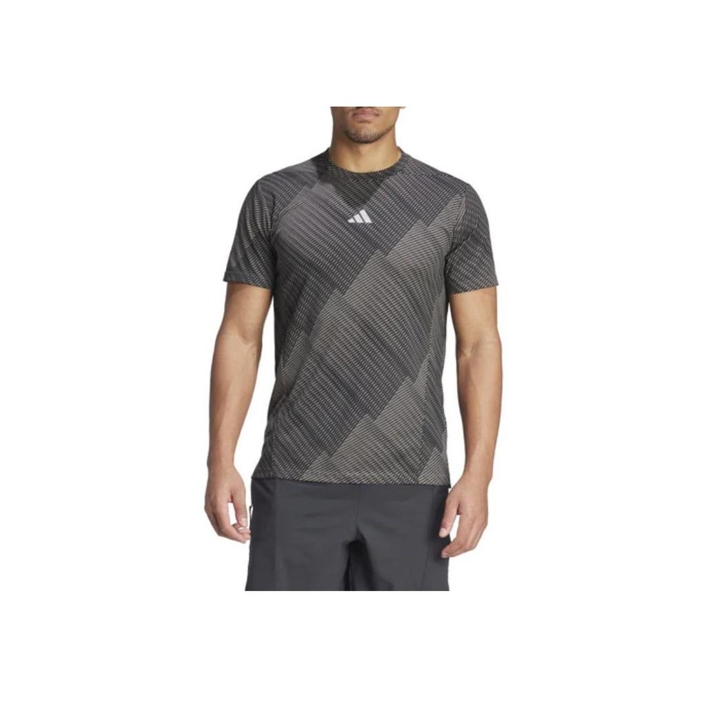 Adidas Heat.Rdy Logo Print Pullover Professional Training Breathable Workout Short Sleeve T-Shirt Men Tops Grey IL7136