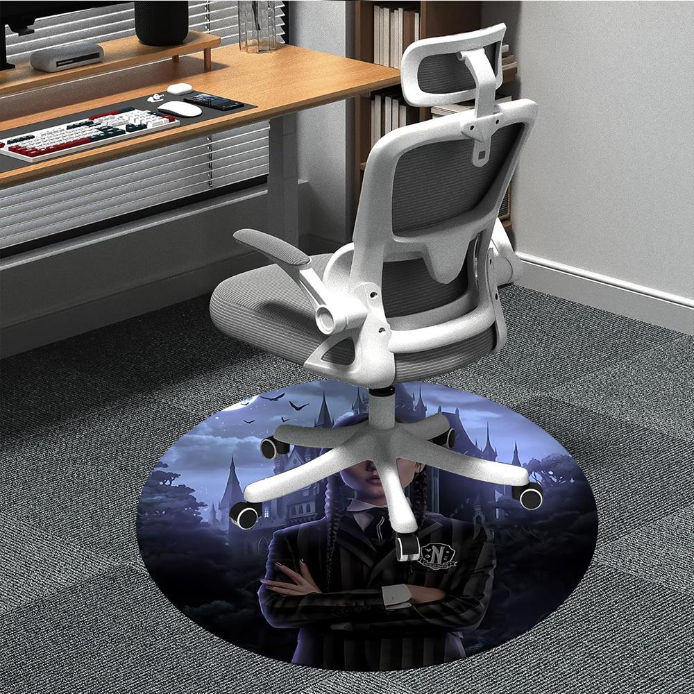 

1PC Wednesday Office Round Rug, Non-slip, Soft and Durable Office Rug for Interior Decoration, Perfect for Office yy250915125 80cm by 80cm