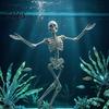 Aquariumdekorationen Tanzendes Skelett Aquarium Sprudler, Luft Gotische Deko Dekoration für Süßwasser Salzwasser Aquarien Sprudler