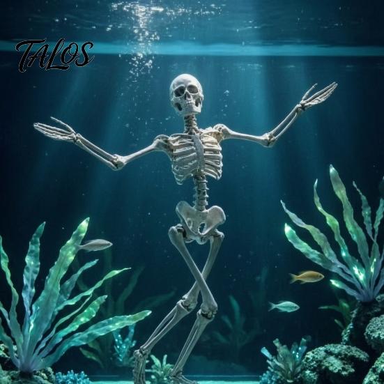 Aquariumdekorationen Tanzendes Skelett Aquarium Sprudler, Luft Gotische Deko Dekoration für Süßwasser Salzwasser Aquarien Sprudler