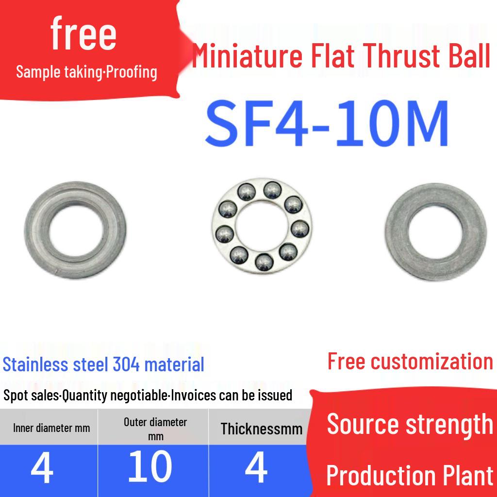 Stainless Steel 304 Miniature Thrust Ball Bearings (ID 2-12mm)