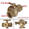 Ameikeo Brass Three-Way Plug Valve, Pressure Gauge, 4-Point Internal Thread Venting.