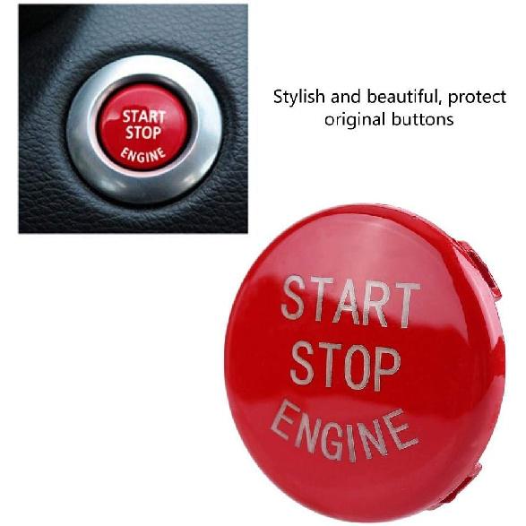 Car Engine Start Stop Switch Button Cover for E Chassis 3 Series E90 E91 E92 E93 5 Series E60 2004-2009 X1 E84 X3 E83 X5 E70X6 E71X6 E72(Red)