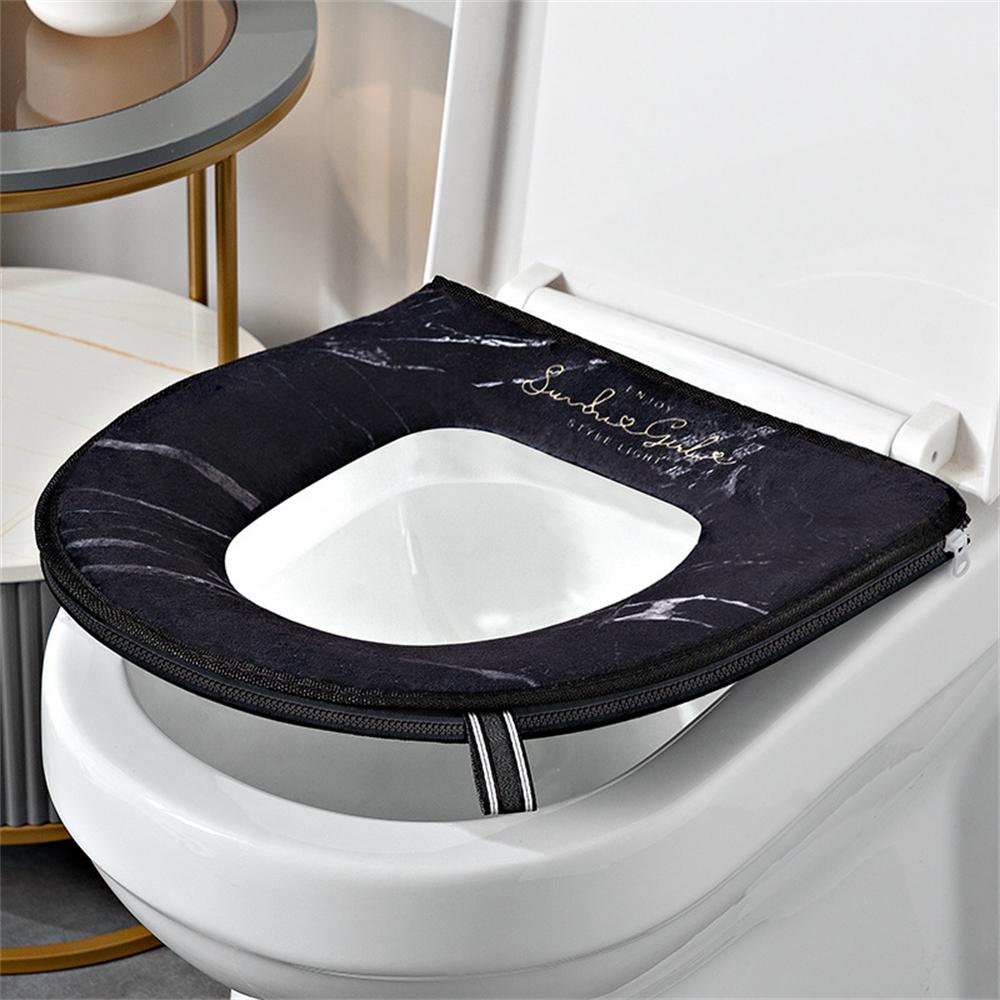 Premium Toilet Pad Circle High-end Waterproof Seat Cover Mat Four Seasonal Universal Household Zip Toilet Cover Thicker Soft with Handle