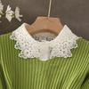 New Fake Collar Shirt Women White Lapel Ruffles Stand False Collar Woman Girls Detachable Collar Lace Removable Half Shirt