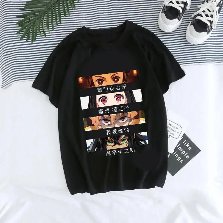 Japanisches Anime Demon Slayer T-Shirt für Damen Kimetsu No Yaiba Nezuko T-Shirt Weiblich Tanjirou Kamado Grafik y2k Kleidung Oberteile