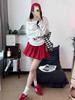 Plus-Size Red Bud Hem Midi Skirt for Women - Autumn Sweet Spicy Girl Cloud Fluffy A-Line Short Skirt