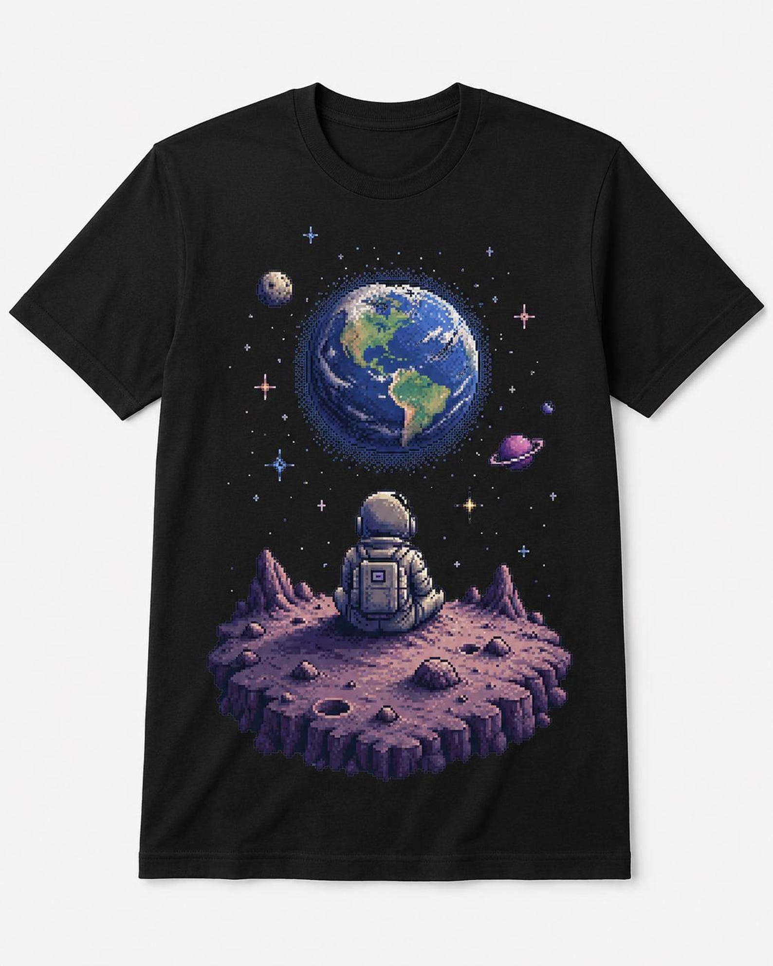 Planet Earth from Space T-Shirt, Cosmic Globe Graphic Tee, Astronomy Lover Gift Shirt 3XL