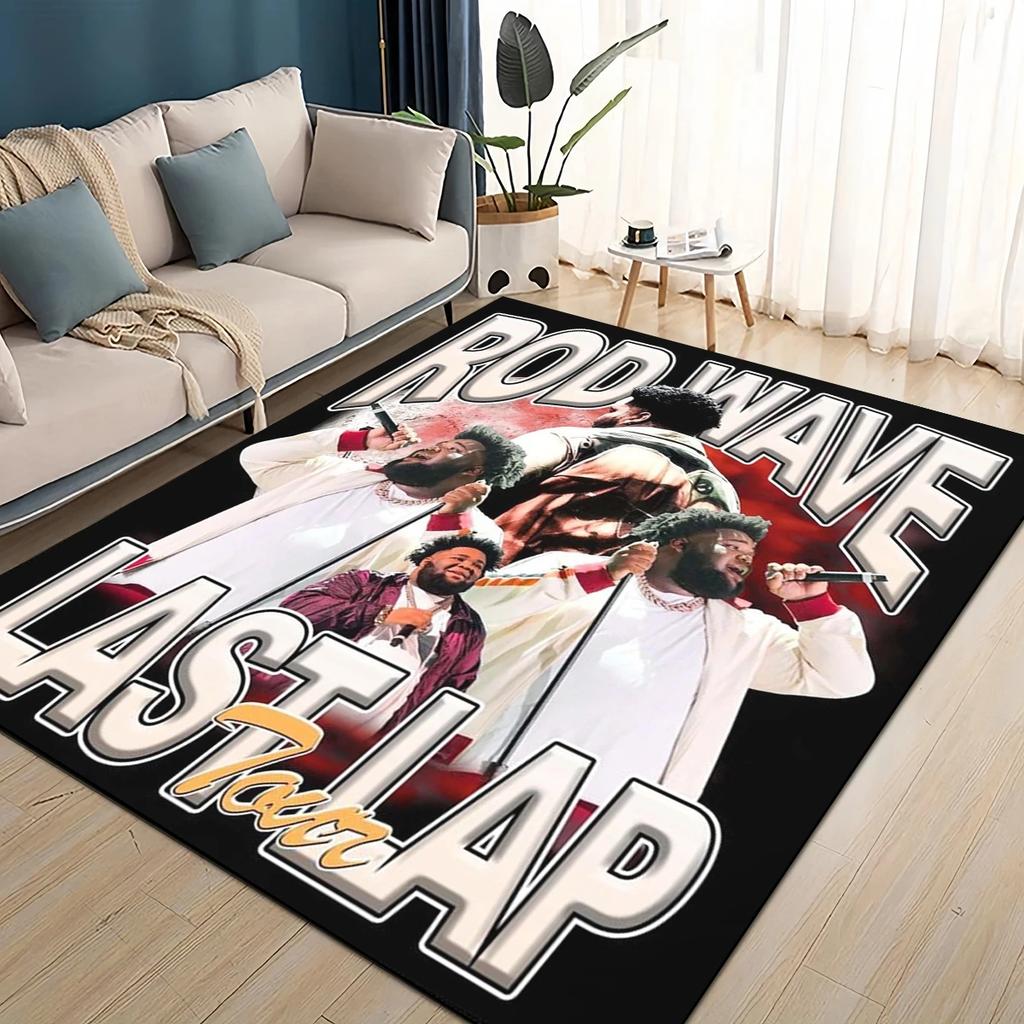 HOT Rod Wave 3D Print Rapper Star Rug Carpet for Living Room Bedroom Home Decor,kids Play Non-slip for Sofa Doormat