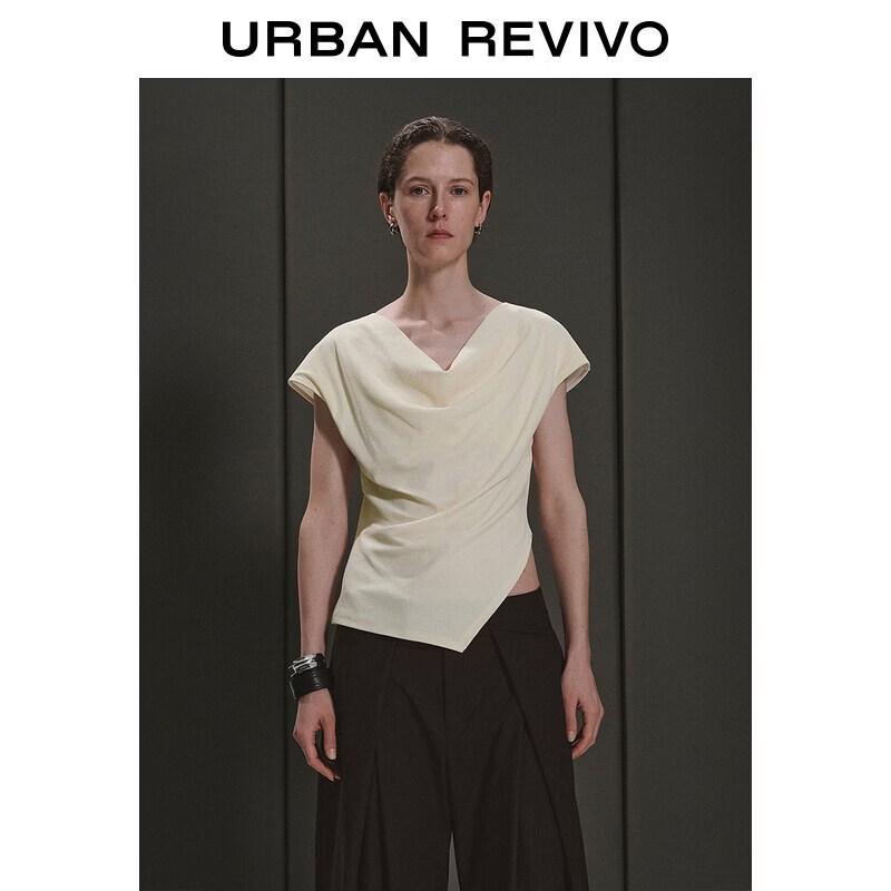UR Women s Pleated Cowl Neck T-shirt S