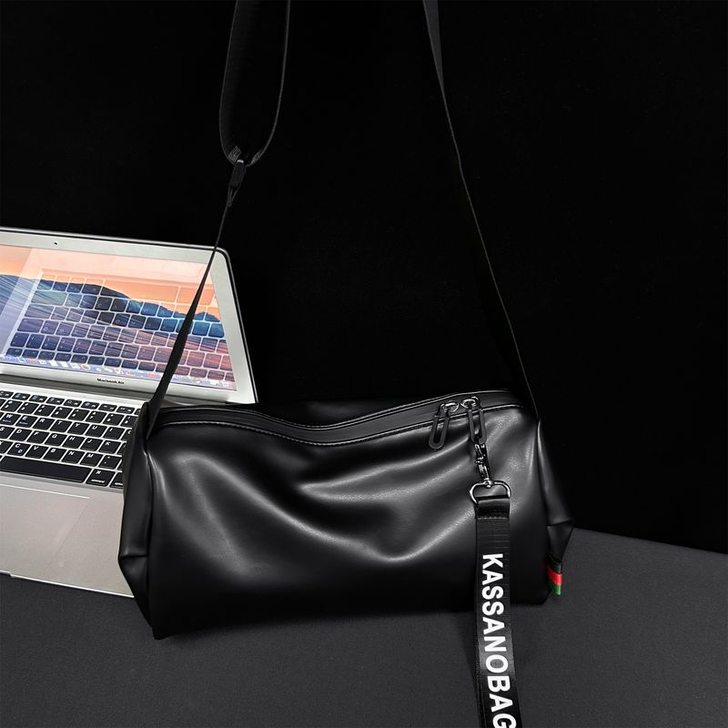 

Цилиндрическая мужская простая модная брендовая водонепроницаемая сумка через плечо Black