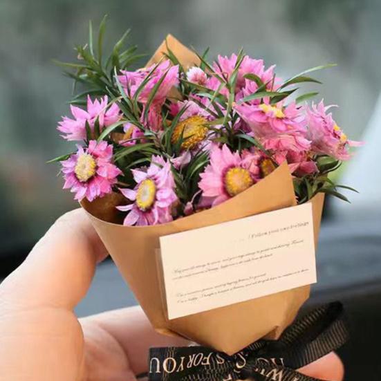 Yousheng Artificial Flower Compact Design Fragrance Deodorizer Romantic Roses Dried Flowers Car Air Vent Freshener Auto Scent